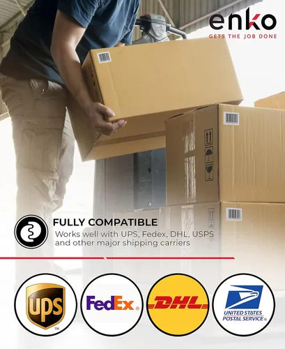 Vista 5 de enKo - Etiquetas térmicas directas compatibles con etiquetas de cebra / rollo de 4 x 1 pulgada, núcleo de 1 pulgada (6 rollo, 8250 etiquetas)