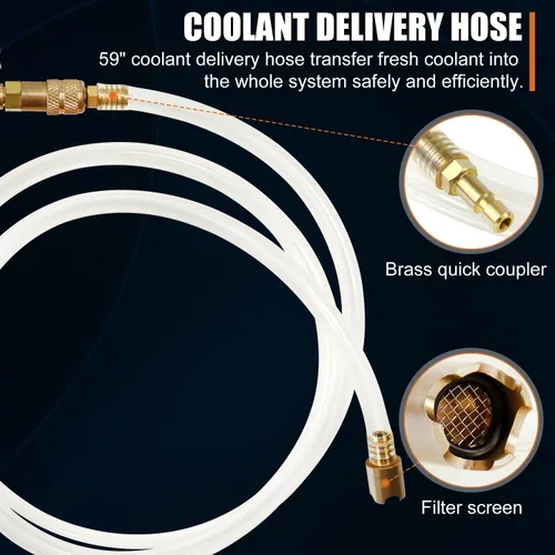 Vista 4 de Kit de herramientas de recambio de vacío para refrigerante de radiador automotriz, juego de herramientas de purga y llenado de vacío para sistema