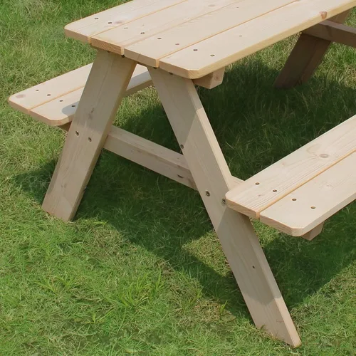 Vista 9 de banco de madera para picnic para niños