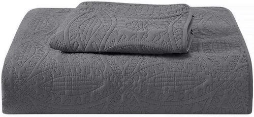 Vista 9 de Mellanni - Juego de colcha para cama individual con funda de almohada - Cubierta de ropa de cama con tecnología de acolchado ultrasónico - Juego