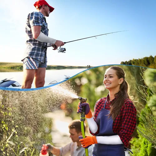Vista 5 de Eurzom 4 pares de mangas de protección de brazo para hombres y mujeres, protector de brazo para el antebrazo del sol, funda protectora