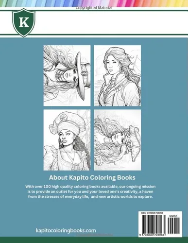 Vista 2 de A Kapito Coloring Book Pirate Queens Coloring Book (Adult Coloring Books)