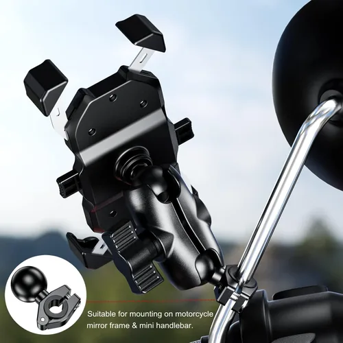 Vista 6 de BRCOVAN Mini base de montaje de aleación de aluminio con bola de TPU de 1 pulgada para rieles redondos de diámetro 0.39 pulgadas, 0.47 pulgadas