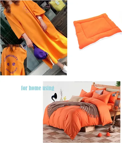 Vista 6 de The Yard - Tela de punto de algodón elástico naranja y elastano, material de camiseta de color sólido para costura y manualidades (1 yarda)