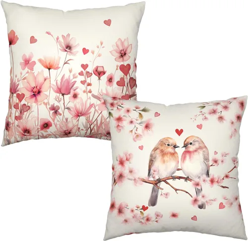 Vista 41 de Juego de 2 fundas de almohada de 16 x 16 pulgadas con diseño patriótico floral y estrellas de la independencia del Día de los Caídos, fundas