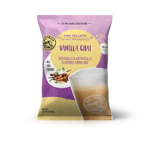 Vista 30 de Big Train Mezcla de Té Chai Latte Instantáneo en Polvo Especiado, Té Negro Especiado con Leche, 56 Onzas