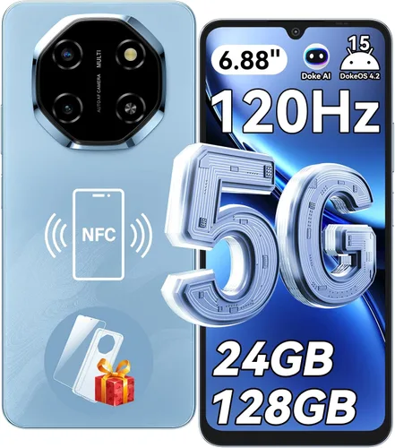 Vista 12 de Blackview Shark 6 Teléfonos Android Desbloqueados 5G (2025), Teléfono Celular Android 15 Desbloqueado, Pantalla de 6.88" 120Hz, 12GB+128GB/2TB