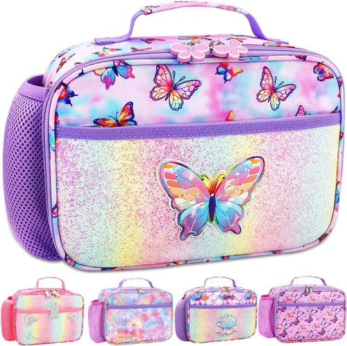 Vista 46 de RHCPFOVR Lonchera para niños – Lonchera aislada para niños y niñas, bolsa de almuerzo lavable y lonchera reutilizable para preescolar a prueba
