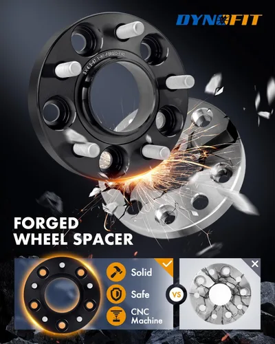 Vista 4 de dynofit Espaciadores de rueda de 5 x 114.3 pulgadas para Genesis, Hyundai Genesis Coupe/Elantra, 67.1 Hub Centric 5x4.5, patrón de pernos de 0.88