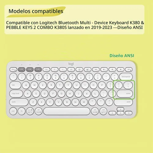 Vista 2 de Funda de silicona para teclado Logitech K380 y 2023 Pebble Keys 2 K380S Combo para MAC Bluetooth Multi - Funda protectora ultra fina para teclado