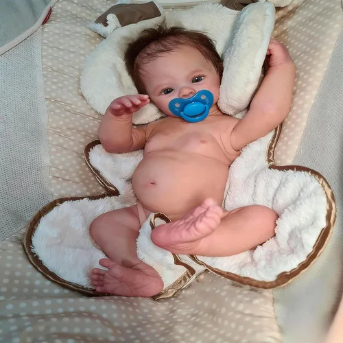 Vista 3 de Anano Muñecas de bebé renacidas niño, 18 pulg. Muñeca de bebé realista, Muñeca de bebé de silicona recién nacida, bebés de la vida real, Muñecas