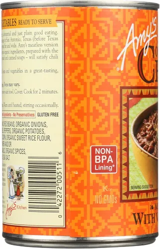 Vista 6 de Amy's Organic Chili with Vegetables Medium- 14.7 oz