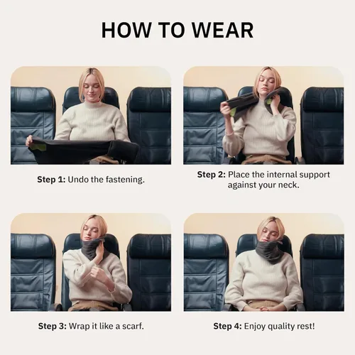 Vista 7 de Almohada Trtl probado científicamente super suave cuello apoyo almohada de viaje se puede lavar a máquina, Lana, Rojo, S