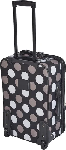 Vista 2 de Rockland, juego de equipaje de dos piezas, negro, (New Black Dot)), F102-NEWBLKDOT