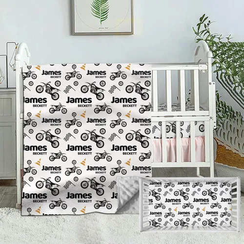 Vista 15 de Juego de ropa de cama personalizada para bebé, edredón de cuna con nombre personalizado, ropa de cama de mariposa, juego de 2 piezas con sábanas