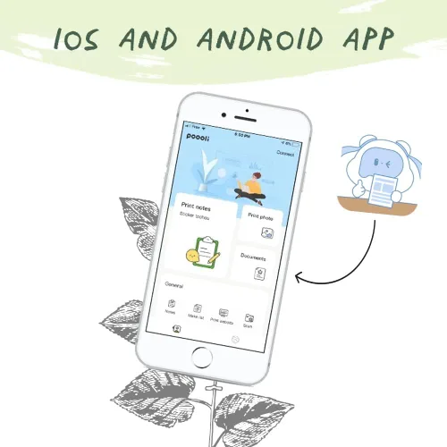 Vista 3 de Poooliprint L1 Impresora de bolsillo sin tinta – Mini teléfono Bluetooth portátil Poooli impresora térmica para iOS + Android impresión de fotos