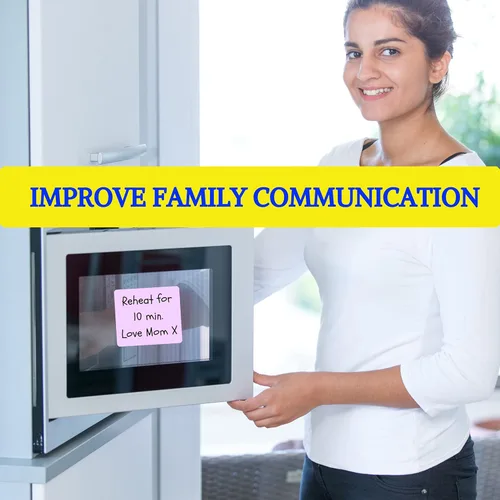 Vista 4 de Notas adhesivas reutilizables de borrado en seco – Paquete de 6 notas adhesivas multicolor x4 – Pequeñas calcomanías de pizarra blanca