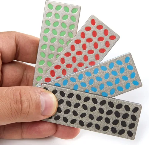 XCMAN Juego de piedras de afilar de diamantes para cuchillo de esquí y snowboard, paquete de 4 (grueso/M-grueso/fino/extrafino, juego de 4 todo en