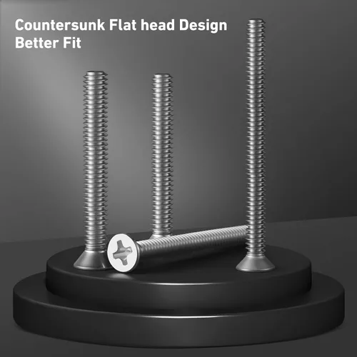 Vista 2 de VGBUY Kit de tornillos eléctricos para máquina de 105 tornillos de salida extralargos, cabeza plana Phillips #6-32#8-32 de acero inoxidable 304