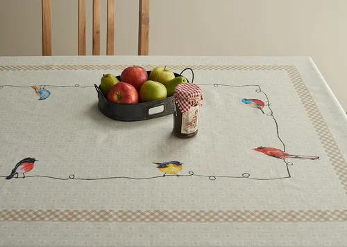 Vista 8 de Mantel Maison d' Hermine Faïence, 100 % de algodón, para cocina, comedor, decoración de mesa, fiestas, bodas, primavera y verano