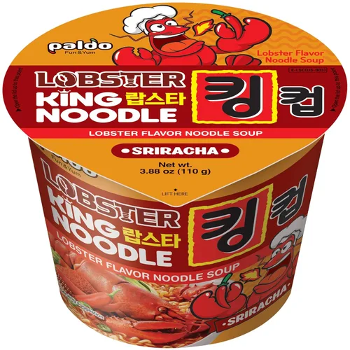 Vista 2 de Paldo Taza con tapa King Ramen Ramyun Fideos Sopa 3.88 oz (paquete de 4)