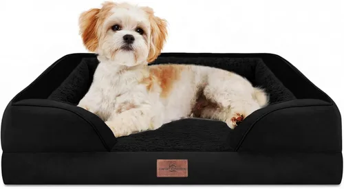 Vista 635 de Comfort Expression Cama ortopédica para perros extra grandes de 45 x 35 pulgadas, cama para mascotas XL de espuma tipo caja de huevos impermeable
