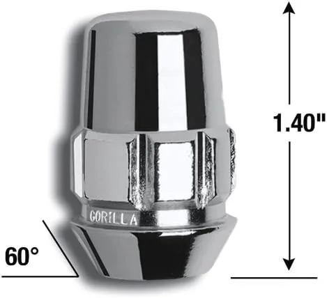 Vista 2 de 24 tuercas ciegas para rueda Gorilla Automotive, Paquete de 4, Cromado