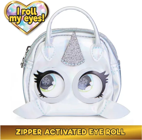 Vista 3 de Purse Pets Micros, Denim Deerie Stylish Small Purse with Eye Roll Feature