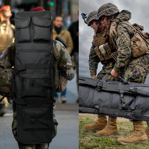 Vista 7 de Jaegvida Funda táctica para rifle al aire libre, funda para rifle suave, bolsa de transporte de escopeta para caza