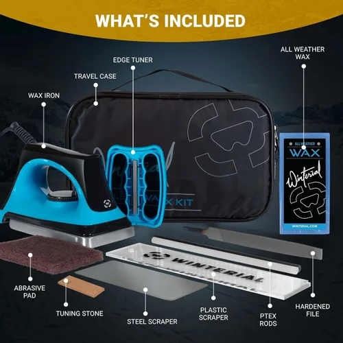 Vista 2 de Winterial Snowboard and Ski Tuning Kit, with Iron, All-Temp Snowboard Wax, Angled Edge Tuner File