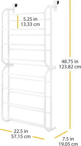 Vista 3 de Whitmor Zapatero para puerta (24 pares), color blanco