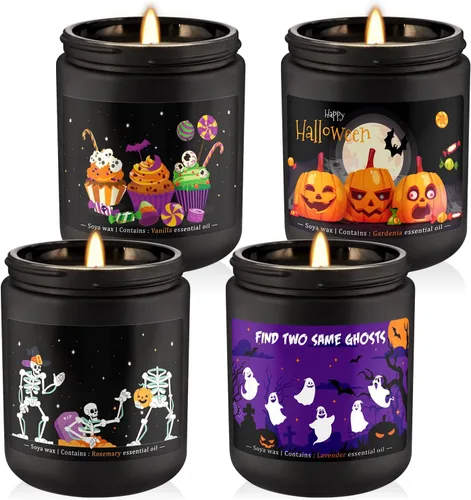 Vista 19 de 2 paquetes de velas perfumadas para el hogar, juego de regalo de velas perfumadas de pomelo y pino para damas, cera de soja, velas de larga duración