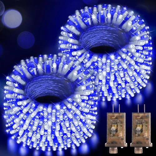 Vista 24 de Hezbjiti Luces de Cadena Navideñas LED de 1000 LED 403 Pies para Exteriores, 8 Modos de Iluminación IP44 Luces de Hadas Impermeables