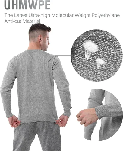 Vista 2 de Camiseta resistente al corte, camisa a prueba de cuchillos Ropa, chaleco a prueba de cortes de 5 niveles, Protección de alto rendimiento UHMWPEF
