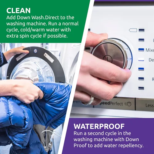 Vista 5 de Nikwax Down, Down DUO-Pack, 300ml, Detergente de lavado y impermeabilización para prendas de plumón, añade repelencia al agua DWR a chaquetas, ropa
