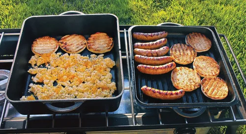 Vista 6 de Camp Chef Horno holandés cuadrado, hierro fundido con acabado sazonado verdadero, horno holandés de 13