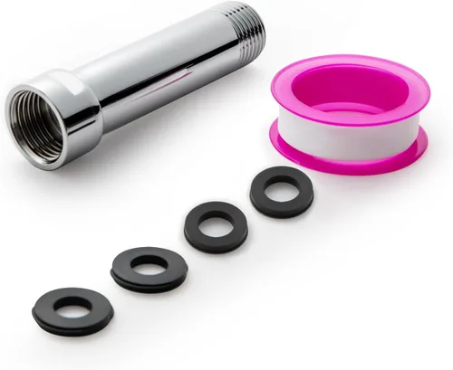Vista 13 de OFFO Brazo de extensión de cabezal de ducha, extensión de brazo de ducha hecho de acero inoxidable 304, extensión de tubo de ducha de acero Negro