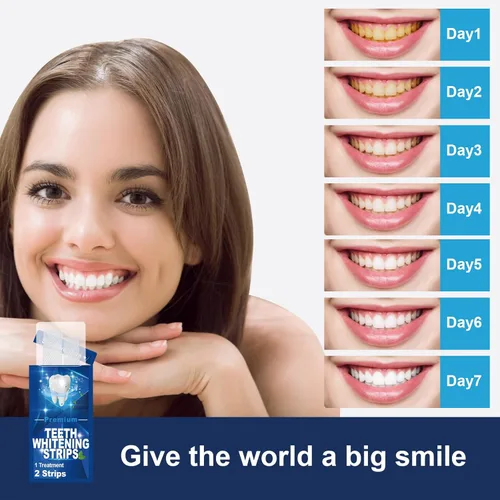 Vista 6 de Teeth Whitening Strips: 42 Upgraded Sensitivity Free Whitening Strips for Removing Smoking Coffee Stain, 21 Treatments White Strips for Teeth