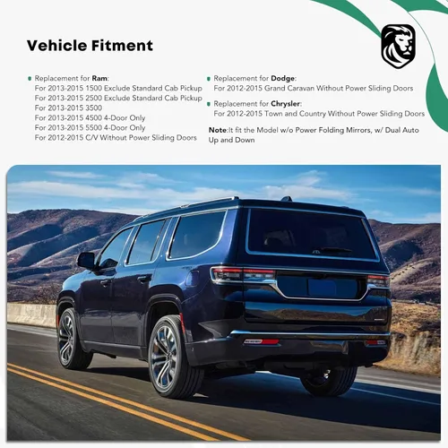 Vista 4 de YHTAUTO Interruptor de ventana Master Power para el lado del conductor para Chrysler Town & Country, Dodge Grand Caravan, Ram 1500 2500 3500, 3+9