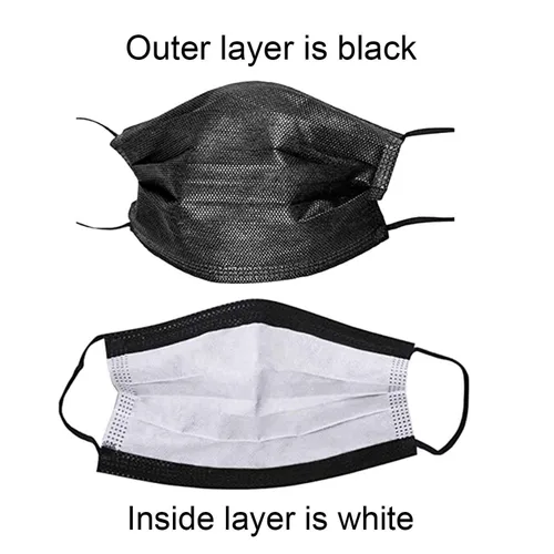 Vista 2 de Wecolor Paquete de 120 mascarillas desechables con cinta elástica para las orejas, 3 capas transpirables (negro)