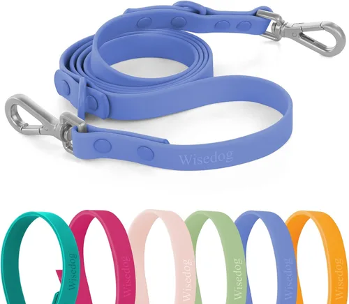 Vista 19 de Wisedog Correa impermeable para perro, ajustable de 5 pies/6 pies con 2 ganchos giratorios de metal, correas de perro fáciles de limpiar para perros