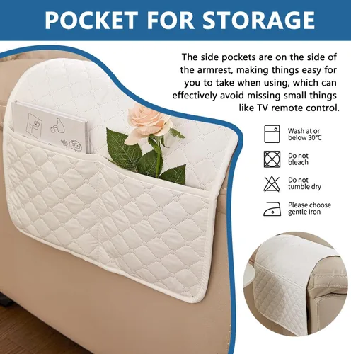 Vista 5 de XMAYODS Funda impermeable para sillón con reposabrazos, fundas antideslizantes para sofá y reposacabezas, fundas para respaldo, fundas para sillón