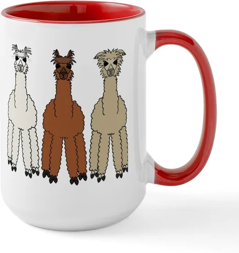 Vista 11 de CafePress Alpaca (No Text) Large Mug 15 oz (444 ml) Ceramic Coffee Mug