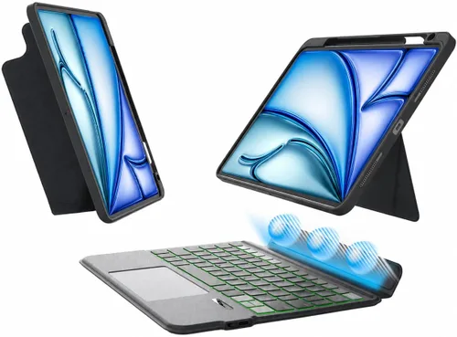 Vista 12 de EIP Magnetix - Funda con teclado para iPad 10.2 7ª/8ª/9ª generación y iPad Negro