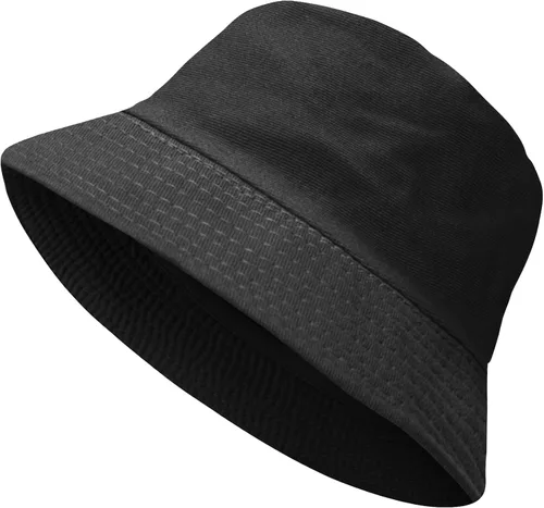 PFFY Bucket Hat for Women Men Cotton Summer Sun Beach Fishing Cap Negro puro