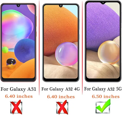 Vista 2 de Protector de pantalla de vidrio templado compatible con Samsung Galaxy A32 5G, sensible al tacto, compatible con fundas, dureza 9H (paquete de 3)
