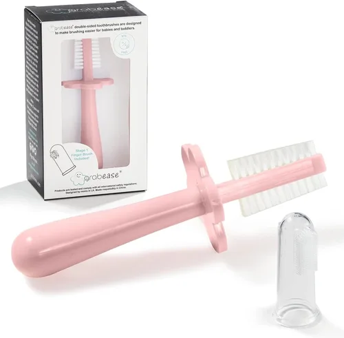 Vista 7 de grabease Cepillo de dientes de doble cara - Promueve el cepillado independiente y el cepillo de dientes para niños pequeños - Cepillo de silicona