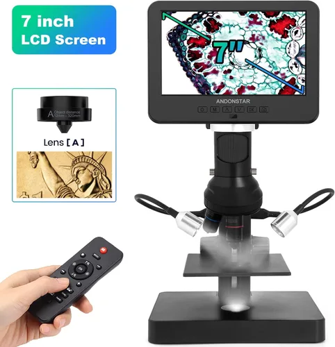 Vista 2 de Andonstar AD246SP 4000X UHD 2160P HDMI Microscopio digital para kit de microscopio biológico, microscopio de soldadura PCB para reparación
