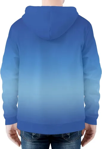 Vista 3 de POPCUSTOMS Sudadera con capucha personalizada con cremallera para hombre con bolsillo canguro