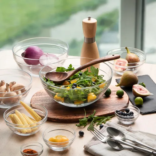 Vista 6 de Sweejar Juego de tazones pequeños de vidrio de 3 pulgadas, cuencos/platos para salsa de inmersión de 3 onzas, mini cuencos para salsa de tomate